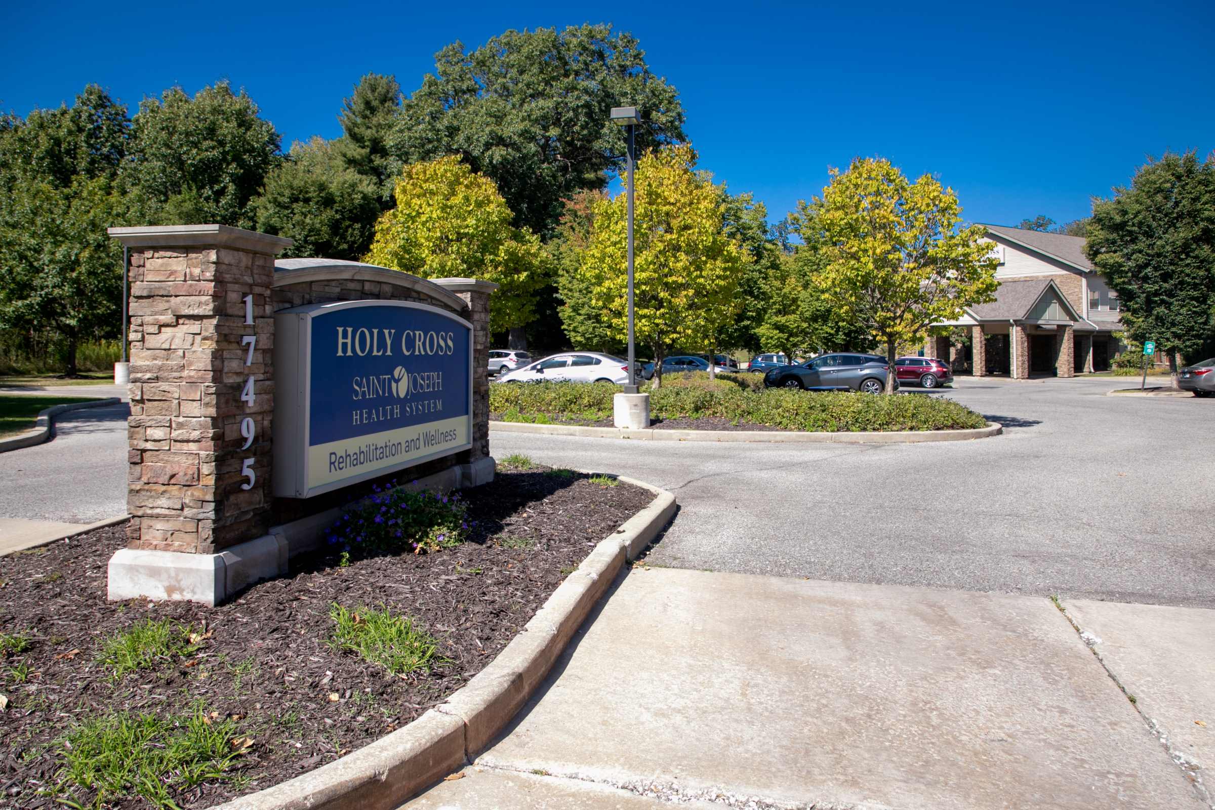 Holy Cross Rehabilitation and Wellness exterior upon approach